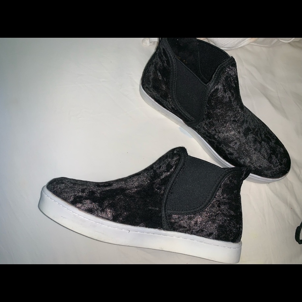 LF suede slip on booties